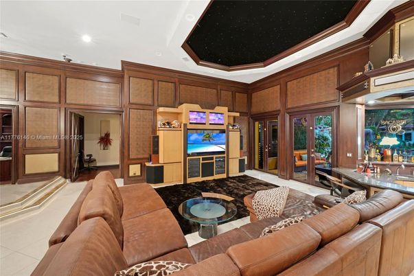 Interior, Living room, Recessed Lighting, Wooden Walls