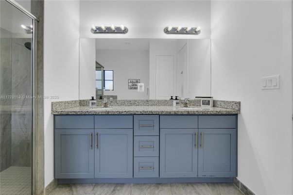 Bathroom, Dual Sink Vanities, Glass Shower, Interior