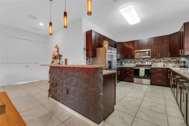 Interior, Kitchen, Pendant Lights, Recessed Lighting, Stainless Steel Appliances