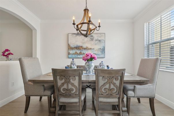 Chandelier, Dining room, Interior, Wood Texture Flooring