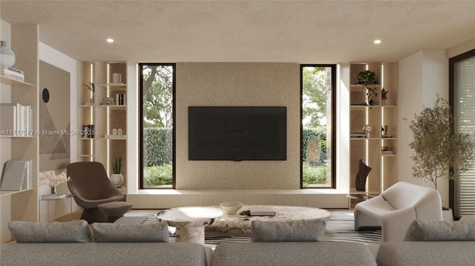 Interior, Living room, Recessed Lighting