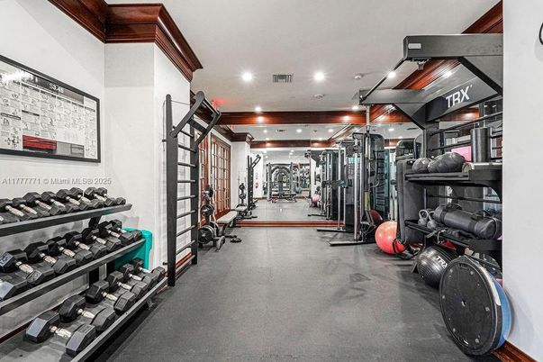 Fitness Equipment, Gym, Interior, Recessed Lighting