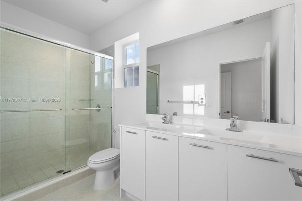 Bathroom, Dual Sink Vanities, Glass Shower, Interior