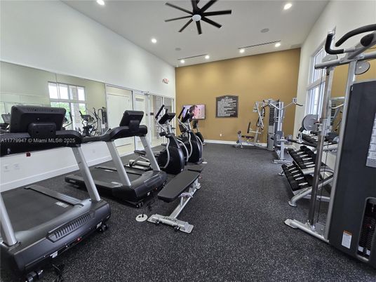 Fitness Equipment, Gym, Interior, Recessed Lighting
