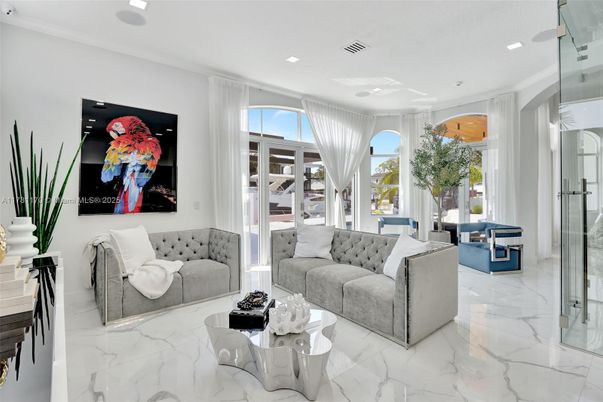 Interior, Living room, Marble, Recessed Lighting