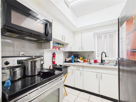 Interior, Kitchen, Tile Countertops, Washer
