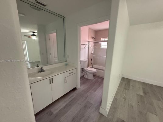 Bathroom, Dual Sink Vanities, Interior, Wood Texture Flooring