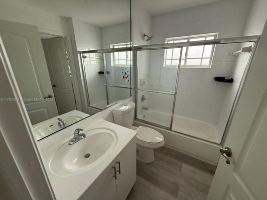 Bathroom, Glass Shower, Interior, Wood Texture Flooring