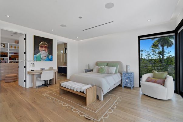 Bedroom, Home Office, Interior, Recessed Lighting, Wood Texture Flooring