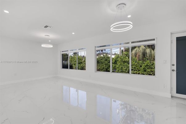 Empty room, Interior, Marble, Pendant Lights, Recessed Lighting