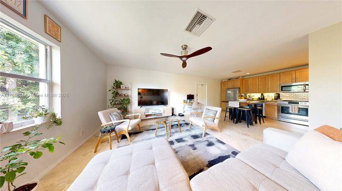 Dining room, Interior, Kitchen, Living room, Stainless Steel Appliances