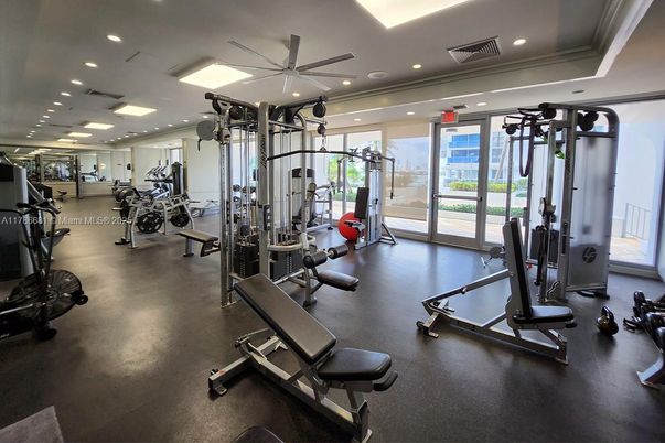 Fitness Equipment, Gym, Interior, Recessed Lighting