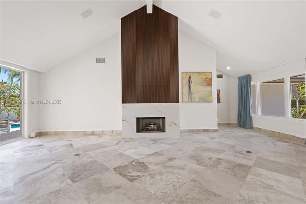 Empty room, Fireplace, Interior, Recessed Lighting