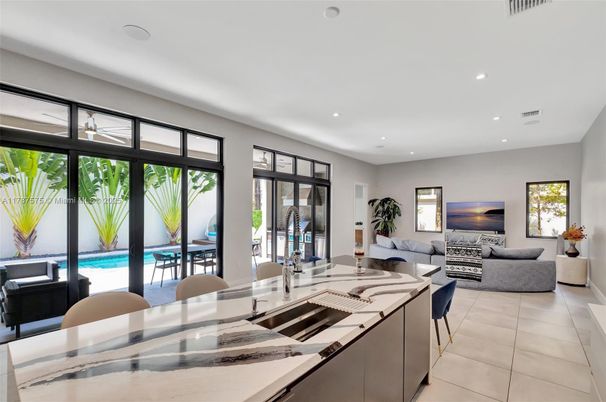 Dining room, Interior, Kitchen, Living room, Recessed Lighting