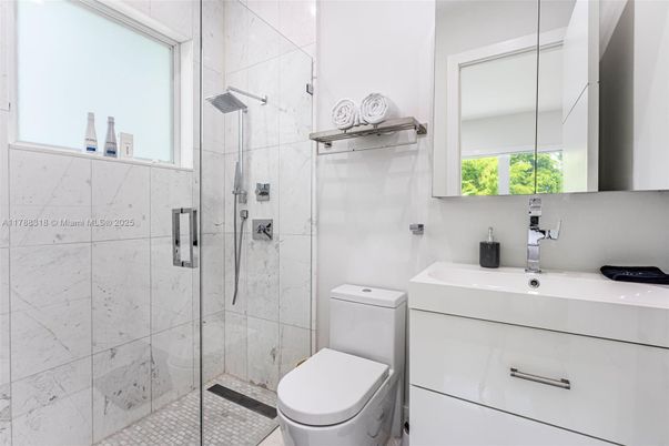 Bathroom, Glass Shower, Interior, Marble Walls