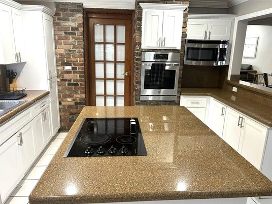 Interior, Kitchen, Stainless Steel Appliances, Stone Walls