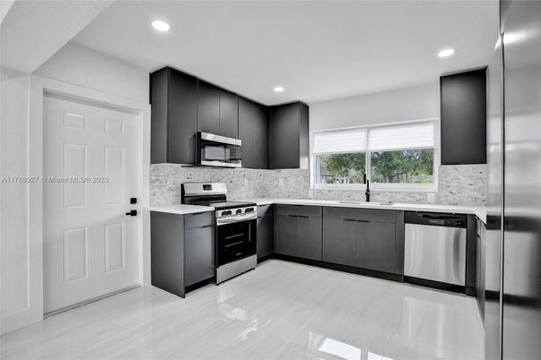 Interior, Kitchen, Recessed Lighting, Stainless Steel Appliances