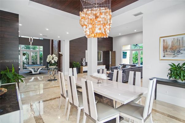 Chandelier, Dining room, Interior, Living room, Recessed Lighting, Wooden Ceilings