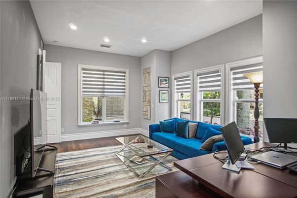 Home Office, Interior, Living room, Recessed Lighting, Wood Texture Flooring