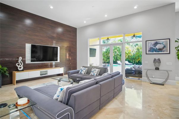 Interior, Living room, Recessed Lighting, Wooden Walls