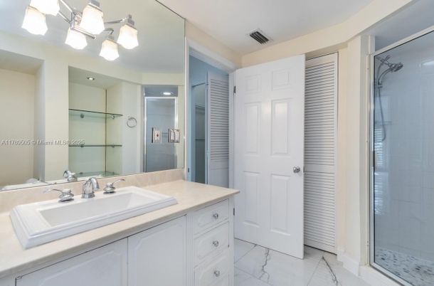 Bathroom, Dual Sink Vanities, Glass Shower, Interior, Marble