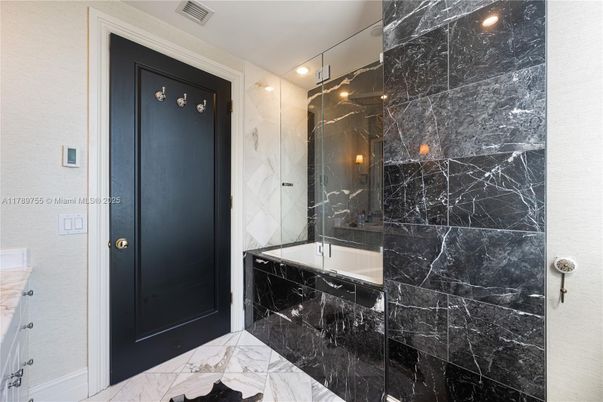 Bathroom, Glass Shower, Interior, Marble, Marble Walls