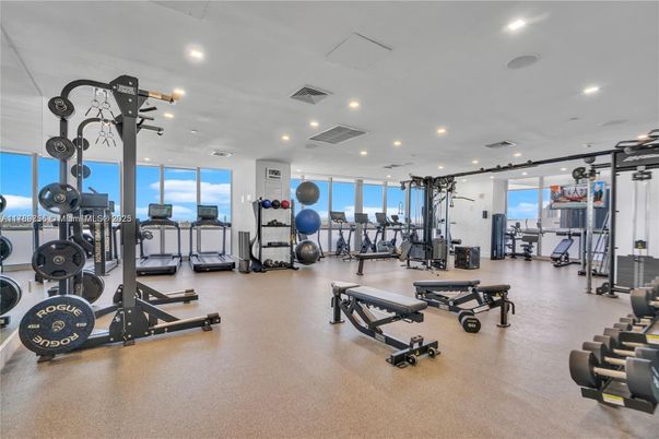 Fitness Equipment, Gym, Interior, Recessed Lighting
