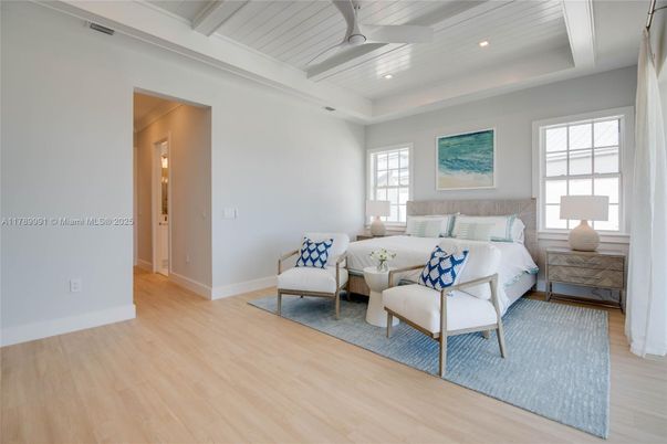 Bedroom, Interior, Living room, Recessed Lighting, Wood Texture Flooring