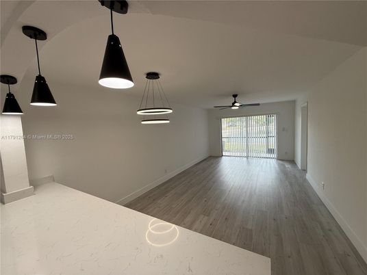 Empty room, Interior, Pendant Lights, Wood Texture Flooring