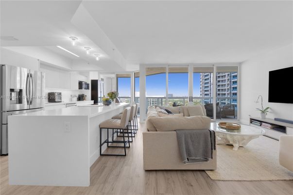 Interior, Kitchen, Living room, Stainless Steel Appliances, Wood Texture Flooring