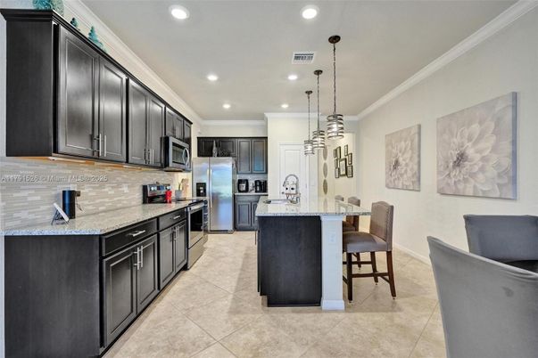 Interior, Kitchen, Pendant Lights, Recessed Lighting, Stainless Steel Appliances