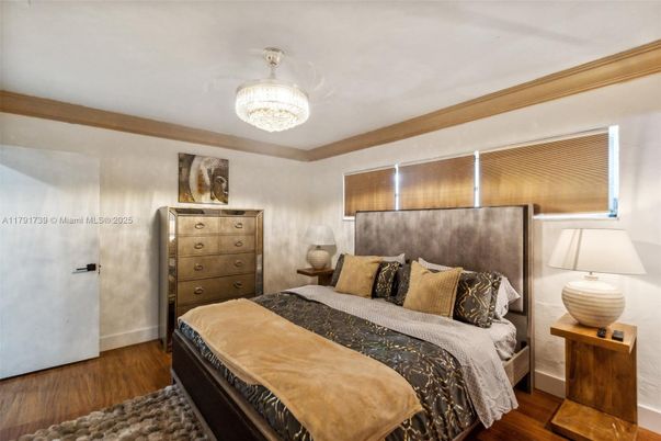 Bedroom, Chandelier, Interior, Wood Texture Flooring
