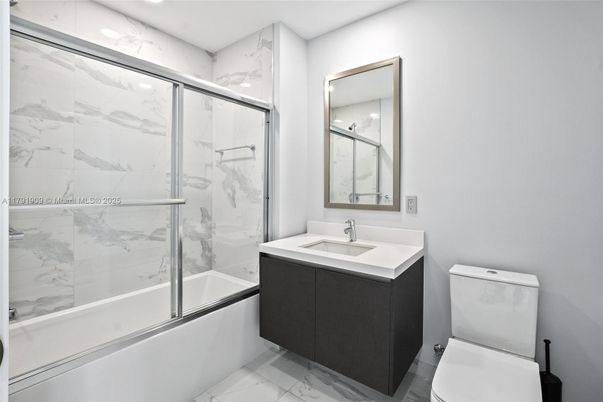 Bathroom, Glass Shower, Interior, Marble, Marble Walls, Recessed Lighting