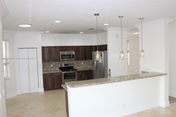 Interior, Kitchen, Pendant Lights, Recessed Lighting, Stainless Steel Appliances