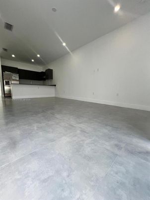 Empty room, Interior, Kitchen, Recessed Lighting, Stainless Steel Appliances