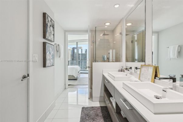Bathroom, Bedroom, Dual Sink Vanities, Glass Shower, Interior, Recessed Lighting