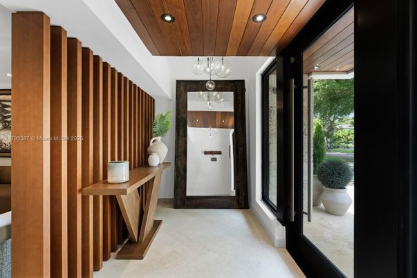 Elevator, Interior, Pendant Lights, Recessed Lighting, Wooden Ceilings, Wood Texture Flooring