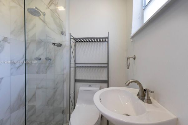 Bathroom, Glass Shower, Interior, Marble Walls