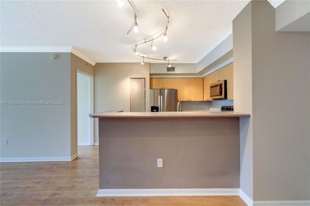 Interior, Kitchen, Stainless Steel Appliances, Wood Texture Flooring