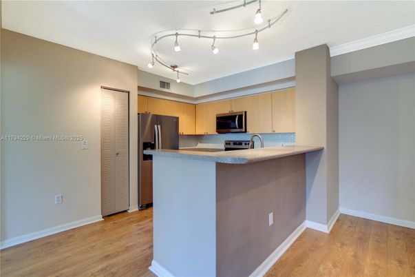 Interior, Kitchen, Stainless Steel Appliances, Wood Texture Flooring