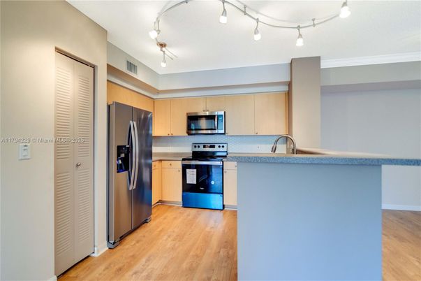 Interior, Kitchen, Stainless Steel Appliances, Wood Texture Flooring
