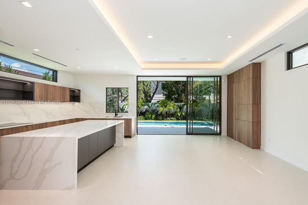 Interior, Kitchen, Marble Walls, Recessed Lighting