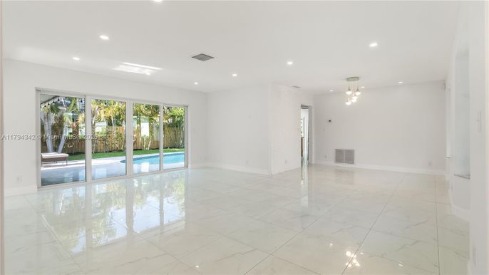 Empty room, Interior, Marble, Pendant Lights, Recessed Lighting