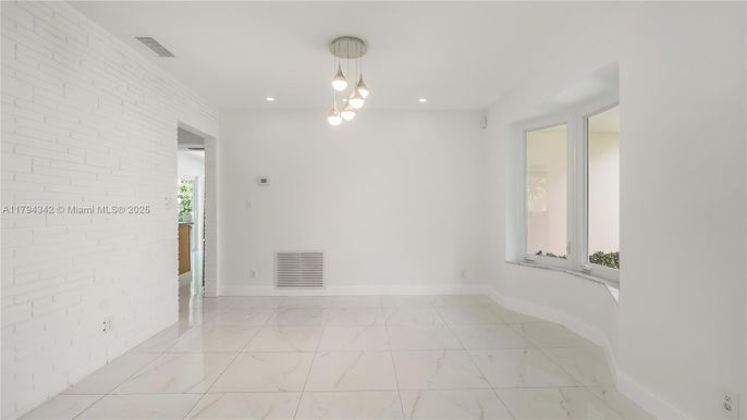 Empty room, Interior, Marble, Pendant Lights, Recessed Lighting