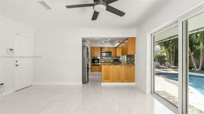Interior, Kitchen, Marble, Stainless Steel Appliances