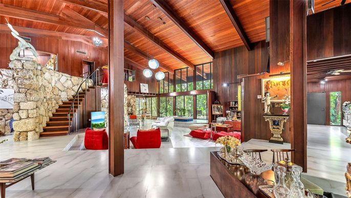 Interior, Living room, Pendant Lights, Wooden Beams, Wooden Ceilings, Wooden Walls