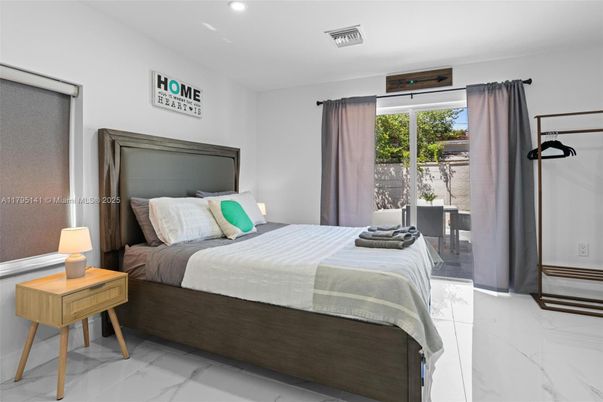 Bedroom, Interior, Marble, Recessed Lighting