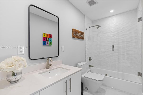 Bathroom, Glass Shower, Interior, Marble, Recessed Lighting
