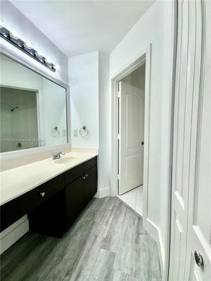 Bathroom, Dual Sink Vanities, Interior, Wood Texture Flooring