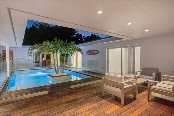 Interior, Pool, Recessed Lighting, Wood Texture Flooring